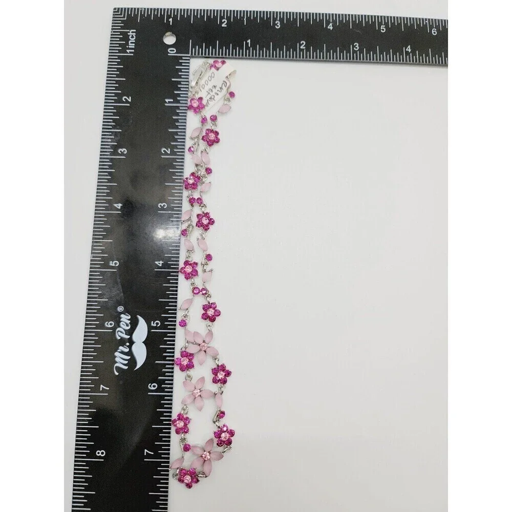 NWT Rhodium plated Cubic Zirconia necklace and earrings set